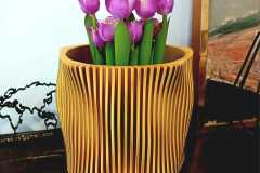 Vaso Ripado Dourado